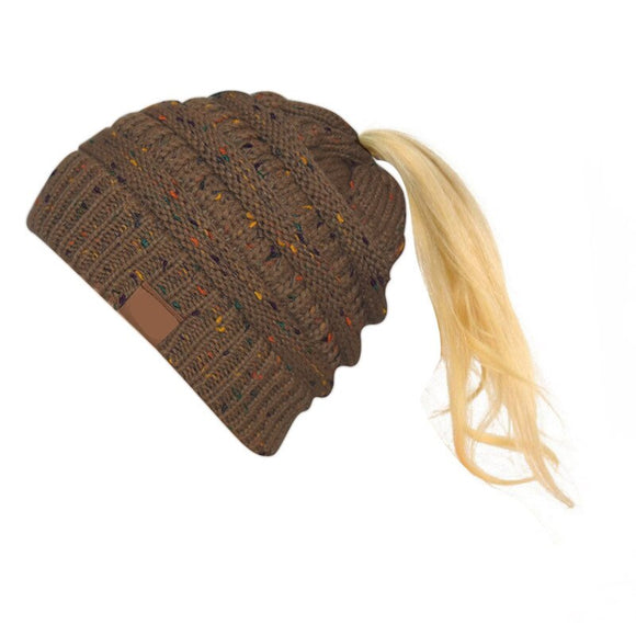 Warm Knitted Ponytail Beanies