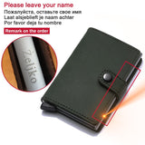 Genuine Leather Men Credit Card Holder Hasp RFID Blocking Men Wallet ID Card Holder Bank Business Wallets Purse for Women Cards