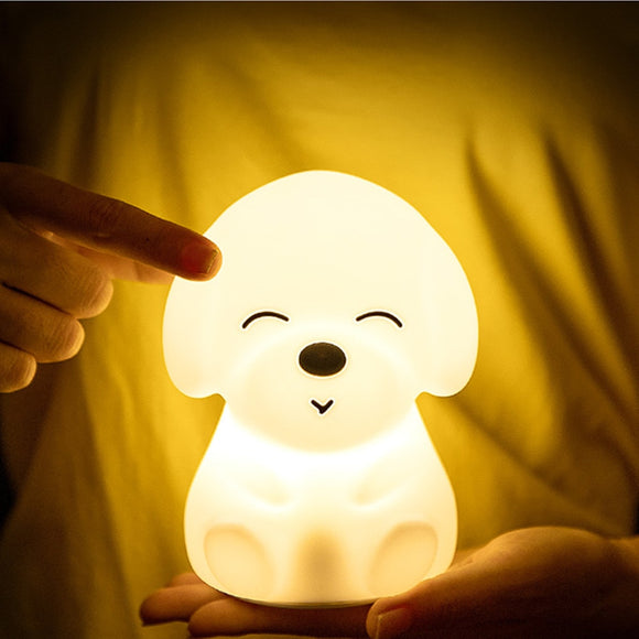 Dog LED Night Light Touch Sensor Rmote Control 16 Colors Dimmable USB Rechargeable Silicone Puppy Lamp for Children Kids Baby