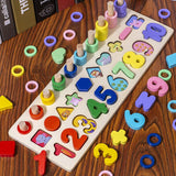 Kids Toys Montessori Educational Wooden Toys Geometric Shape Cognition Puzzle Toys Math Toys Early Educational Toys for Children