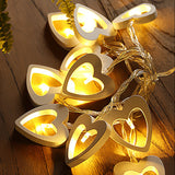 Battery Powered 10 LED Wooden Heart Shape String light Garden Birthday Event Party Christmas Decoration Xmas String Fairy Light