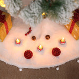 Round White Plush Christmas Tree Skirt