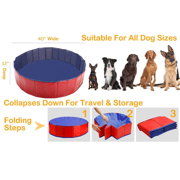 Dog Pool Foldable Dog Swimming Pool Pet Bath Swimming Tub Bathtub Pet Collapsible Bathing Pool for Dogs Cats Kids Drop Shipping