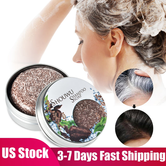 Polygonum Essence Hair Darkening Shampoo Soap Natural Organic Mild Formula Hair Shampoo Gray Hair Reverse Anti Loss Hair Care