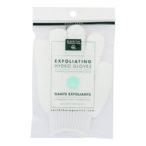 Earth Therapeutics Hydro Gloves - Exfoliating - White - 1 Pair