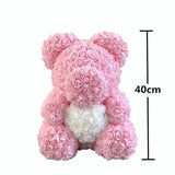 40cm Rose Bear Heart  Artificial Flower Rose Teddy Bear For Women Valentine's Wedding Birthday Christmas Gift