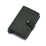 Genuine Leather Men Credit Card Holder Hasp RFID Blocking Men Wallet ID Card Holder Bank Business Wallets Purse for Women Cards