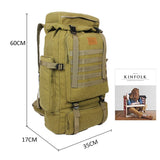 60L Large Bag Canvas Backpack
