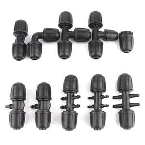 2pcs New 16mm LDPE Pipe Connectors Lock Nuts Garden Water Connector Gardening Watering Agricultural Irrigation Pipe Hose Joints