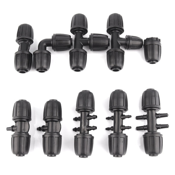 2pcs New 16mm LDPE Pipe Connectors Lock Nuts Garden Water Connector Gardening Watering Agricultural Irrigation Pipe Hose Joints