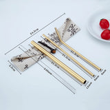 Portable 4 Pieces Reusable Metal Drinking Straws