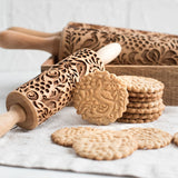 Wooden Embossing Rolling Pin