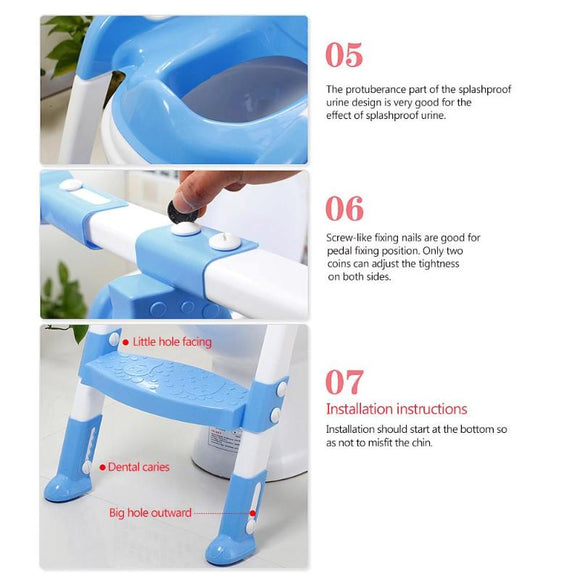 Folding Baby Potty Infant Toilet Training Seat With Adjustable Ladder Portable Urinal Potty Toilet Seat Ring For Kids Universal