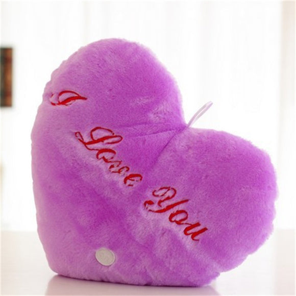 Luminous Pillow HeartCushion Colorful Glowing Pillow Plush Doll Led Light Toys Gift For Girl Kids Christmas Birthday