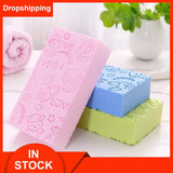 Bath Sponge Lace Printed Scrub Shower Baby Bath Scrubber Exfoliating Beauty Skin Care Sponge Face Cleaning Spa Bath Ball 1pc