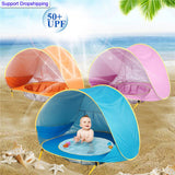 Kid Outdoor Camping Sunshade Baby Beach Tent Children Waterproof Pop Up sun Awning Tent BeachUV-protecting Sunshelter with Pool