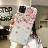 Luxury Relief Flowers Matte Phone Cases For iphone