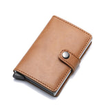 Genuine Leather Men Credit Card Holder Hasp RFID Blocking Men Wallet ID Card Holder Bank Business Wallets Purse for Women Cards