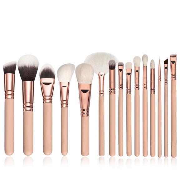 15pcs Pink Makeup Brushes Set