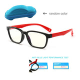 Kids Anti-blue Light Silicone Glasses Brand Children Soft Frame Goggle Plain Glasses +Anti blue light test card +glasses case