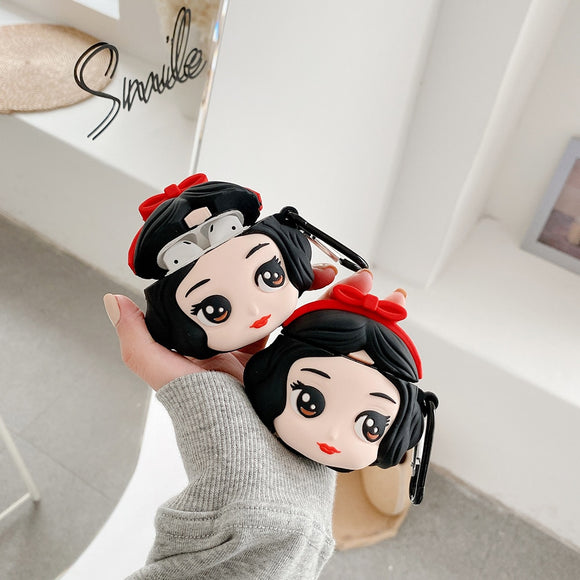Snow White Airpods 1/2 case, cartoon soft silicone wireless headset set of applicable to Apple Airpods pro lovely case