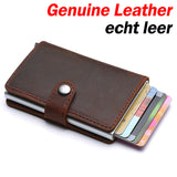 Genuine Leather Men Credit Card Holder Hasp RFID Blocking Men Wallet ID Card Holder Bank Business Wallets Purse for Women Cards