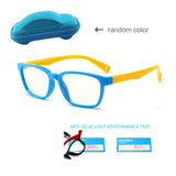 Kids Anti-blue Light Silicone Glasses Brand Children Soft Frame Goggle Plain Glasses +Anti blue light test card +glasses case