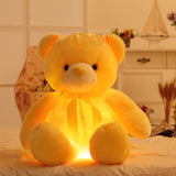 50cm Creative Light Up LED Teddy Bear Stuffed Animals Plush Toy Colorful Glowing   Christmas Gift for Kids Pillow