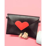 Heart Envelope Clutch Bag