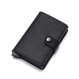 Genuine Leather Men Credit Card Holder Hasp RFID Blocking Men Wallet ID Card Holder Bank Business Wallets Purse for Women Cards