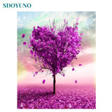 SDOYUNO Four Seasons Tree 60x75cm DIY Framed Painting By Numbers For Adults Room Decoration Home Decor Numbers Painting Gift