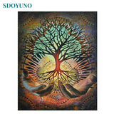 SDOYUNO Four Seasons Tree 60x75cm DIY Framed Painting By Numbers For Adults Room Decoration Home Decor Numbers Painting Gift