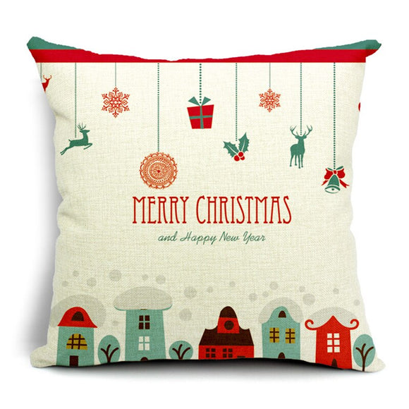 Hyha Christmas Pillow Covers Christmas Present Christmas Pillow Deer Cushion Cover Merry Christmas Decorations