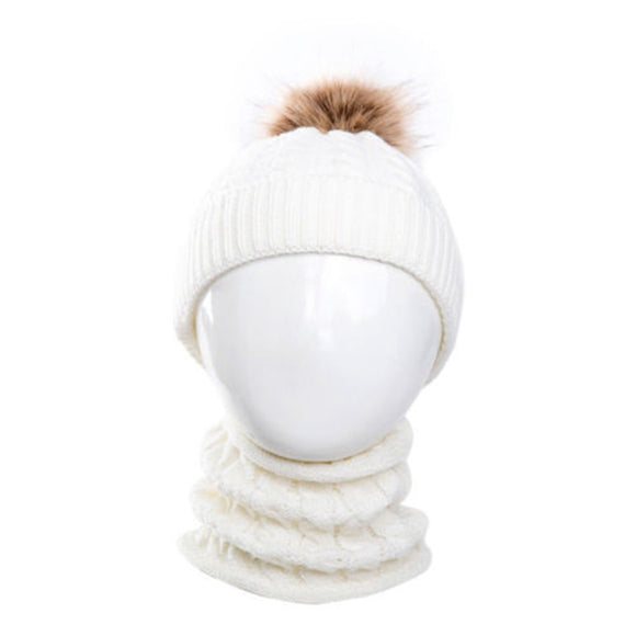 2Pcs Cute Kid Girl Boy Baby Infant Winter Warm Crochet Knit Hat