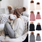 Mother Daughter Warm Knitted Hat