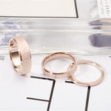 Rose Gold Color Frosted Finger Ring for Woman Man