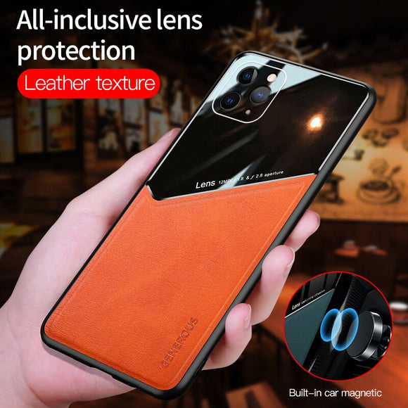 Luxury Leather Plexiglass Shockproof iPhone Case