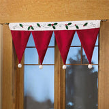 Merry Christmas Window Curtain New Year Door Drape Pendants  Indoor Home Decoration Christmas Ornaments