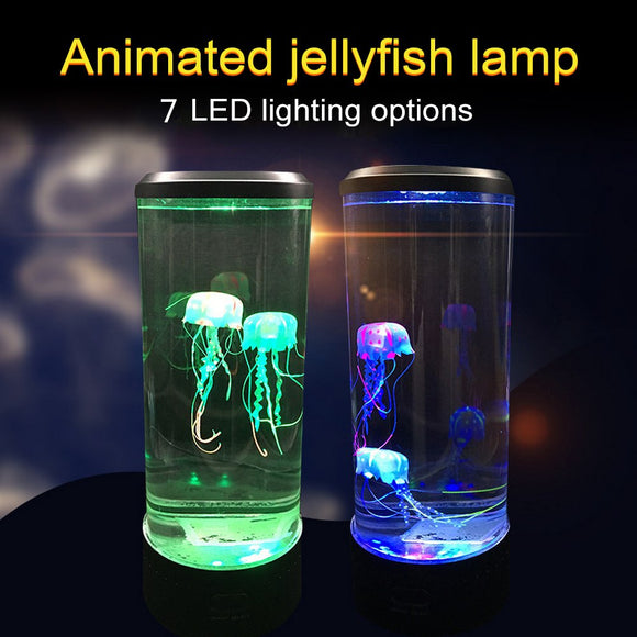 7 Color Changing LED Jellyfish Lamp Aquarium Bedside Night Light Decorative Romantic Atmosphere USB Charging Creative Gift