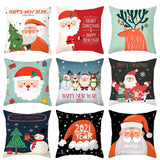 45x45cm Cartoon Santa Claus Elk Christmas Pillowcase 2020 Christmas Decor for Home Merry Christmas Ornament Navidad Xmas Gifts