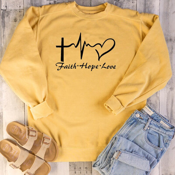 Faith, Hope, & Love Letter Christian Sweatshirt