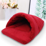 Warm Soft Polar Fleece Dog Beds Winter Warm Pet Heated Mat Slippers Beds Kennel House for Cats Sleeping Bag Nest Cave Bed