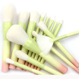 14pcs Pink Green Gradient Makeup Brushes Set