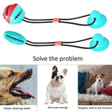 Multifunction dog Chew toys squeaking with Suction Cup Doggy Pull Ball for Dogs Cats Cleaning Tooth Food Dispenser pet supplies