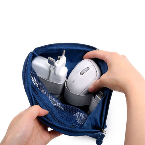Shockproof Travel Digital USB Charger Cable Earphone Case Makeup Cosmetic Organizer Accessories Bag