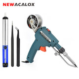 NEWACALOX 110V/220V 60W US/EU Hand-held Internal Heating Soldering Iron Automatically Send Tin Gun Soldering Welding Repair Tool