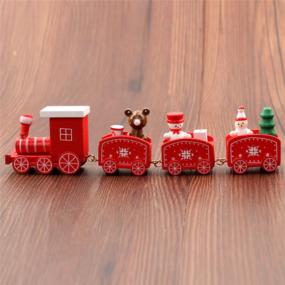 New Christmas Train Painted Wood Christmas Decoration