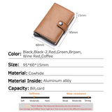 Genuine Leather Men Credit Card Holder Hasp RFID Blocking Men Wallet ID Card Holder Bank Business Wallets Purse for Women Cards