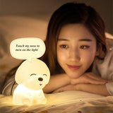 Dog LED Night Light Touch Sensor Rmote Control 16 Colors Dimmable USB Rechargeable Silicone Puppy Lamp for Children Kids Baby