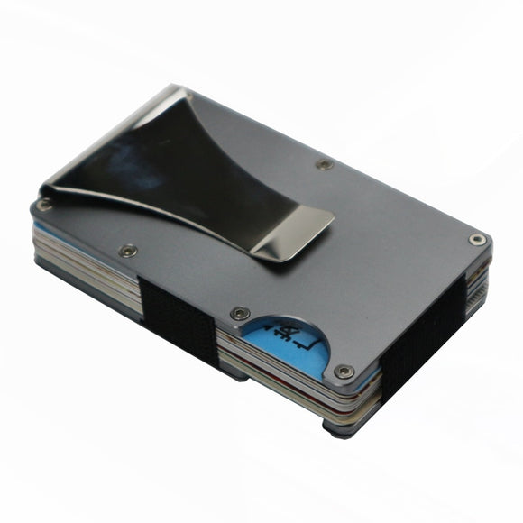Portable ID Cardholder Clip Porte Carte Travel Metal Case